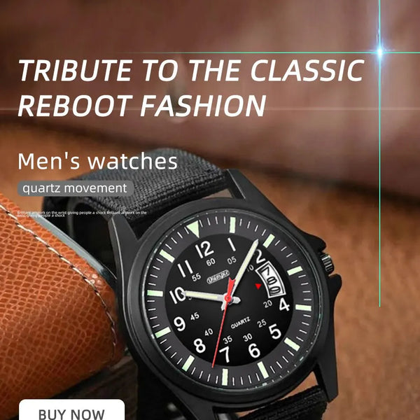 Reloj de cuarzo para Hombre, cronógrafo de nailon a la moda, de lujo, con calendario y fecha