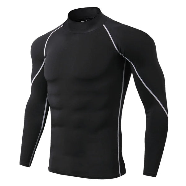Camiseta deportiva para hombre, camiseta de secado rápido para culturismo y correr, camiseta de compresión de manga larga para gimnasio, camiseta ajustada para Fitness para hombre Rashgard