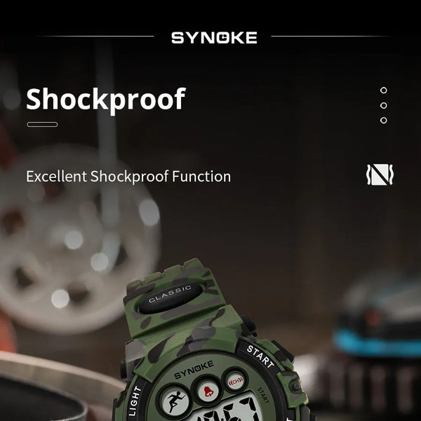 Reloj deportivo SYNOKE para estudiantes para niños, relojes electrónicos coloridos, reloj resistente al agua hasta 50M, reloj digital para niños