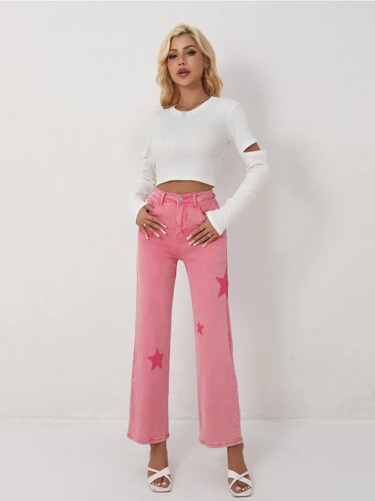 Espectacular pantalon con estampado de estrellas para una mujer unica y elegante