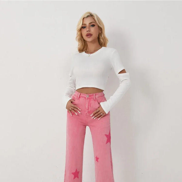 Espectacular pantalon con estampado de estrellas para una mujer unica y elegante