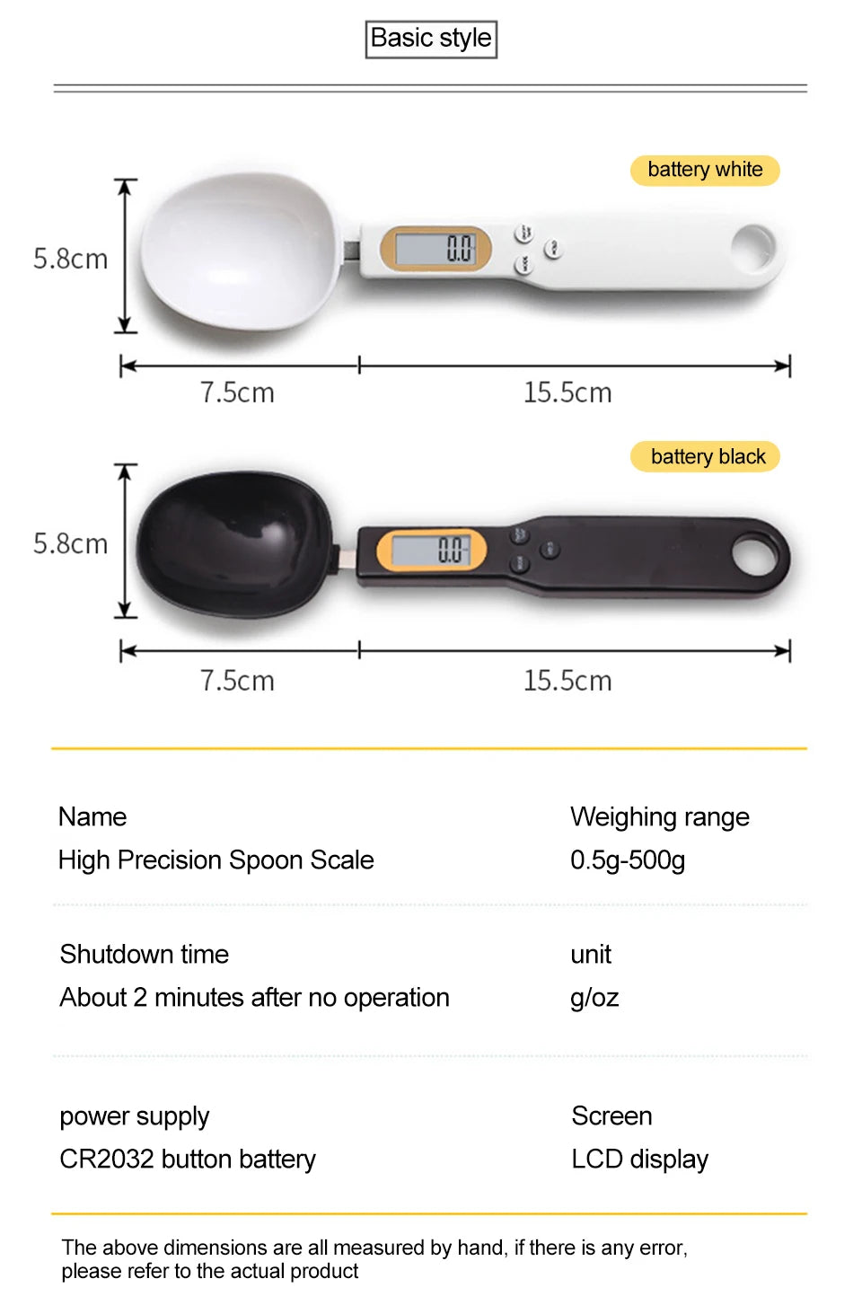 Nueva cuchara de pesaje ajustable con medición Digital LCD, báscula para café en polvo, báscula para hornear, cuchara medidora electrónica, herramientas de cocina