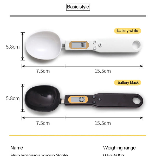 Nueva cuchara de pesaje ajustable con medición Digital LCD, báscula para café en polvo, báscula para hornear, cuchara medidora electrónica, herramientas de cocina