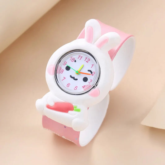 Reloj de dibujos animados 3D para niños, astronauta, aves de corral, frutas, flores, cuarzo, arcoíris, amor, pastel de cumpleaños, regalo para bebé, juguete