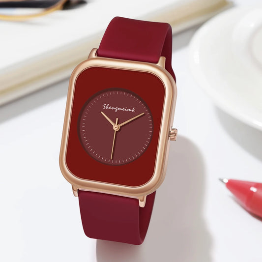 Reloj de cuarzo de silicona para mujer literal con personalidad simple y moda informal