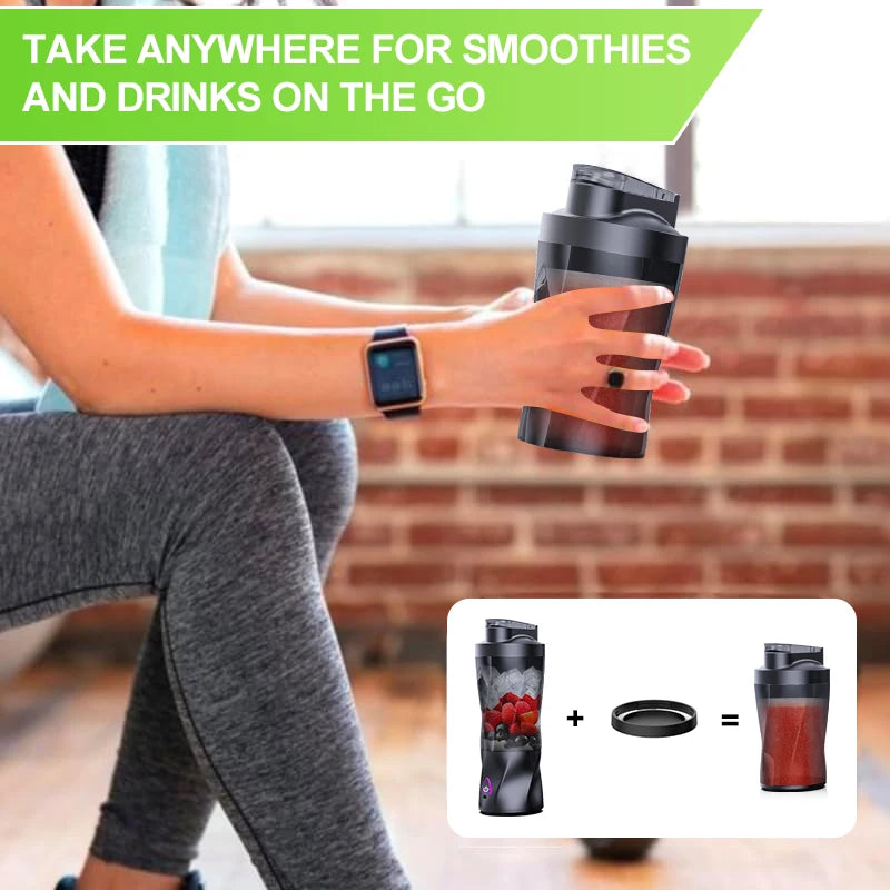 Exprimidor eléctrico portátil, mezclador de frutas frescas, 700ML, multifuncional, recargable por USB, batidos, licuadora, taza mezcladora para exteriores