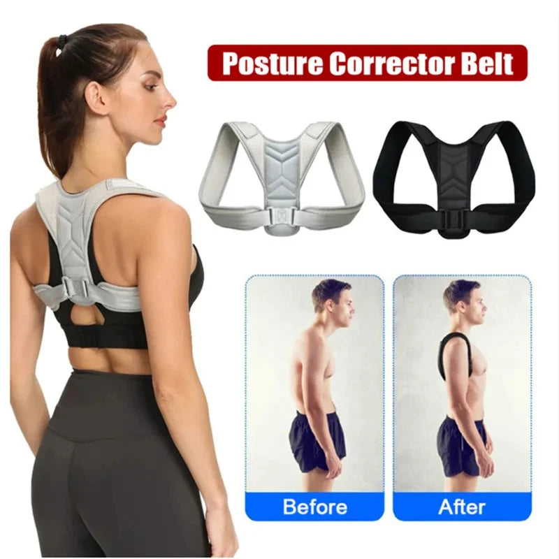 Corrector de postura para clavícula, columna vertebral, cinturón ajustable, Unisex, parte superior de la espalda, hombro, corrección de postura Lumbar