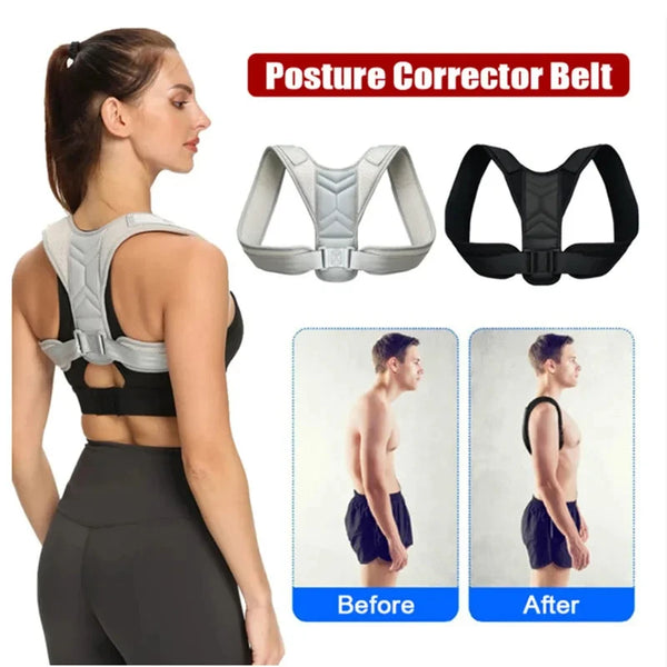 Corrector de postura para clavícula, columna vertebral, cinturón ajustable, Unisex, parte superior de la espalda, hombro, corrección de postura Lumbar