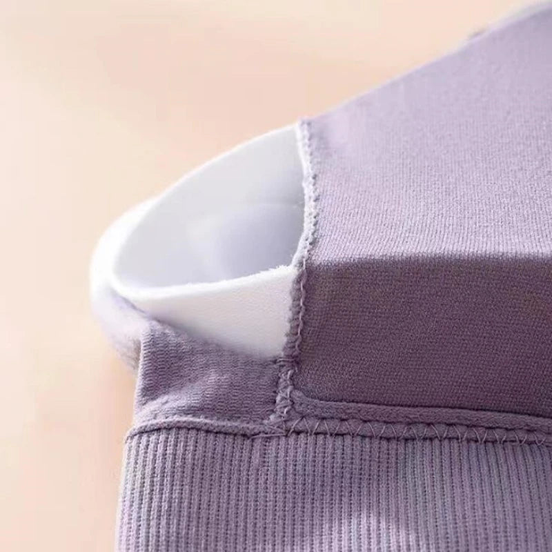 Sujetador deportivo sin costuras para mujer, alta elasticidad, forma de U profunda