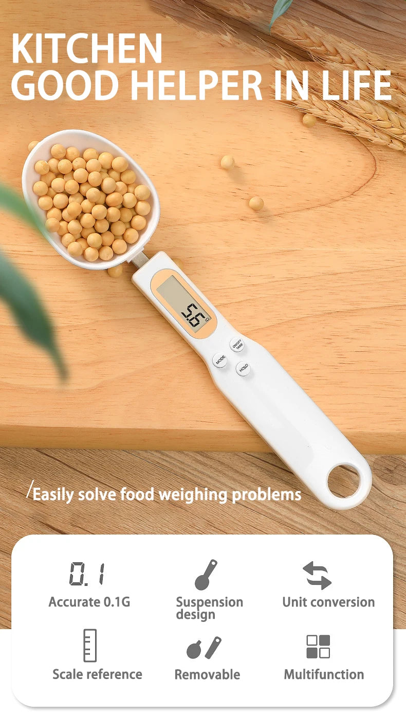 Báscula electrónica de cocina, 500g, 0,1g, LCD, medición Digital de alimentos, harina, cuchara Digital, Mini herramienta de cocina para báscula de café con leche