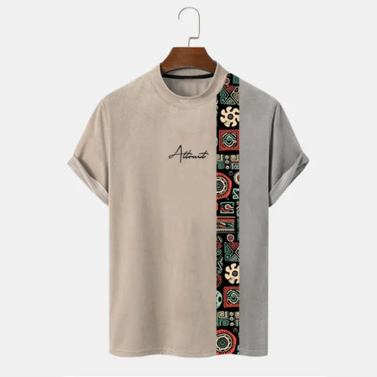 Camiseta con estampado de tótem Vintage para hombre, Jersey informal de manga corta con cuello redondo, ropa de calle a la moda, Verano