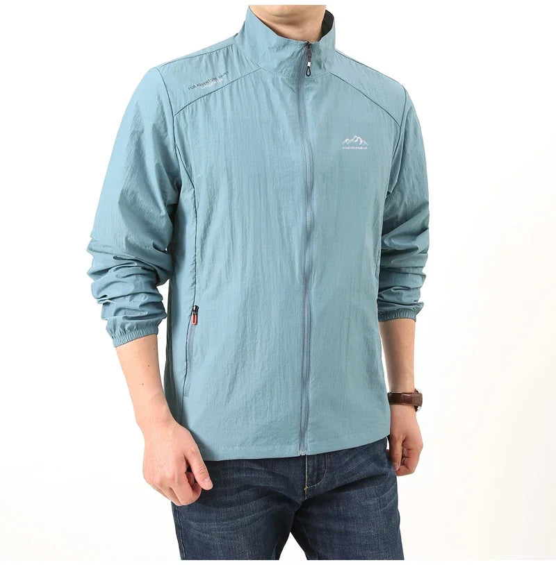 Chaqueta de senderismo de secado rápido para hombre, abrigos impermeables con protección solar UV, para deportes al aire libre, pesca, Camping, correr, verano