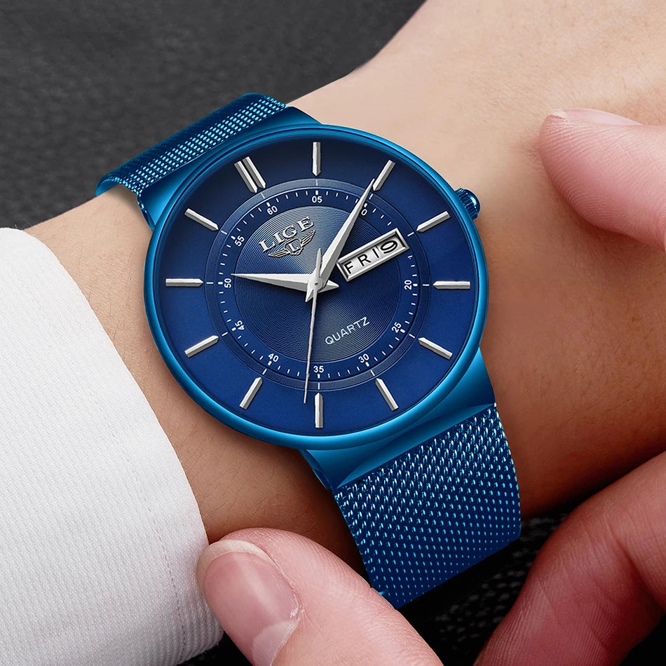 Reloj LIGE para mujer, reloj lujoso y elegante de cuarzo ultrafino