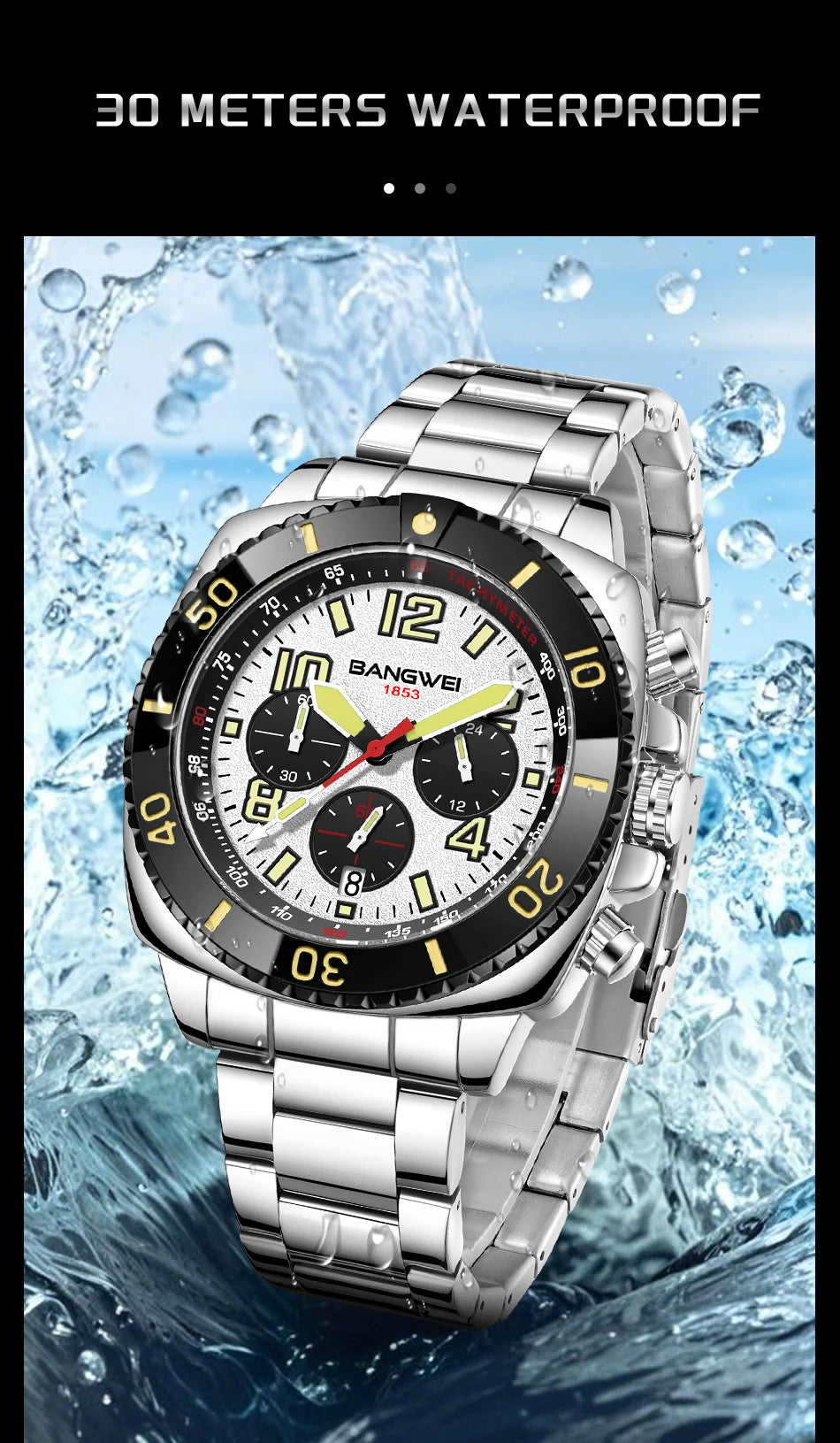 Nuevo reloj impermeable para hombres moda militar deportes cuarzo hombres reloj Casual fecha de negocios cronógrafo