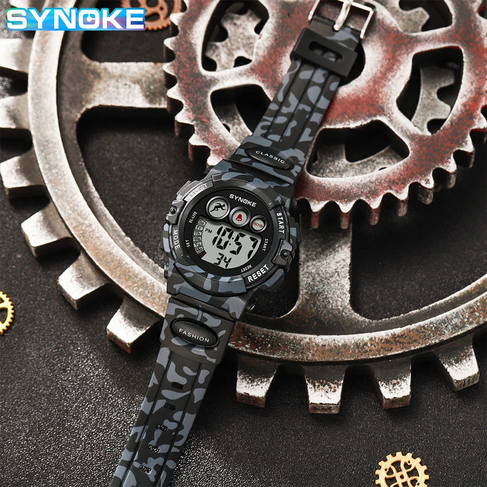 Reloj deportivo SYNOKE para estudiantes para niños, relojes electrónicos coloridos, reloj resistente al agua hasta 50M, reloj digital para niños