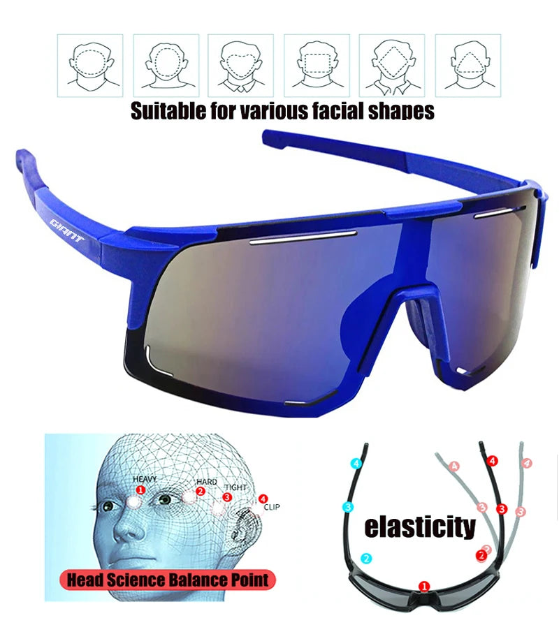 Giant 【Grado Profesional】Gafas de sol para ciclismo y pesca: protección UV, antideslumbrantes, resistentes a impactos, deportes al aire libre con estuche