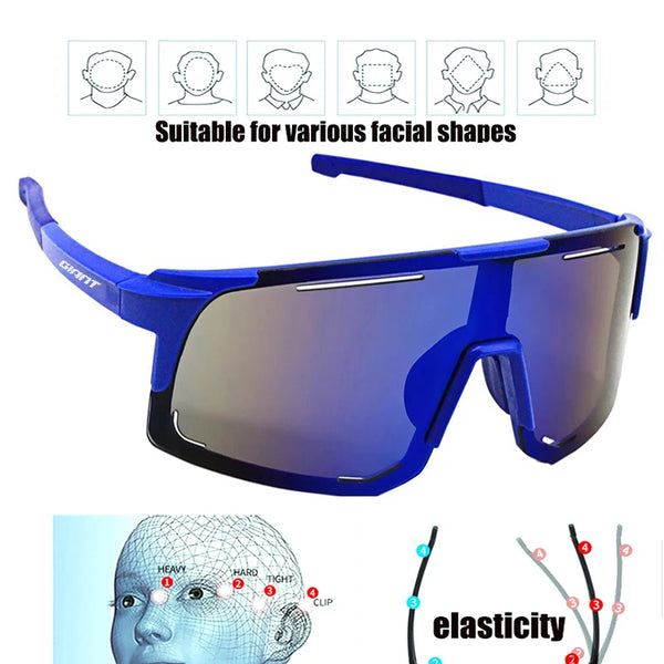 Giant 【Grado Profesional】Gafas de sol para ciclismo y pesca: protección UV, antideslumbrantes, resistentes a impactos, deportes al aire libre con estuche