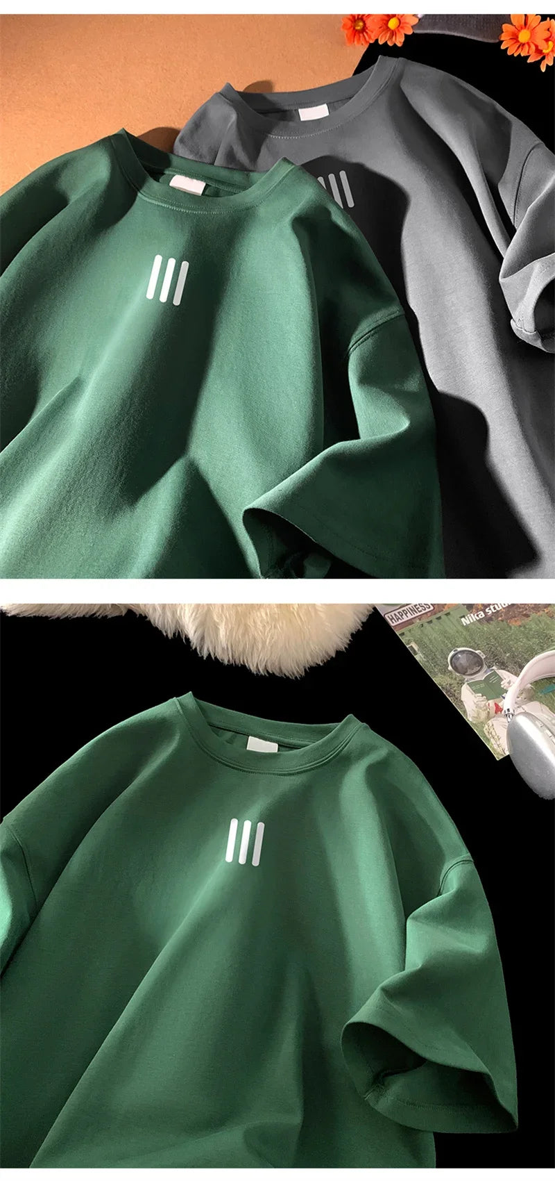 Camisetas de gran tamaño para hombre, Camiseta de algodón para hombre, camisetas con estampado de moda para hombre