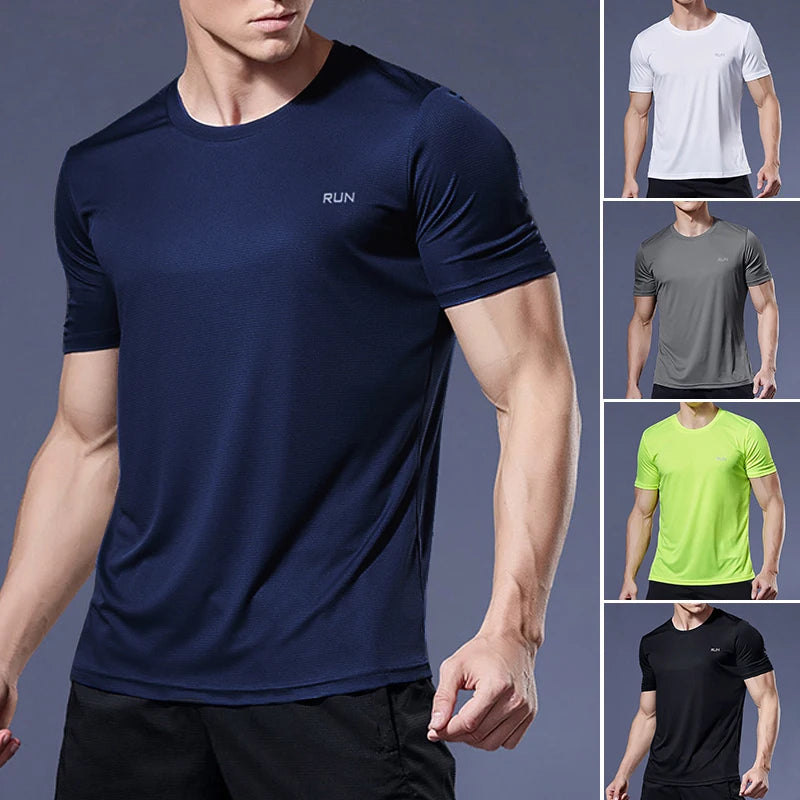 Camisetas deportiva para hombre, Camiseta deportiva de compresión de secado rápido, gimnasio y Fitness