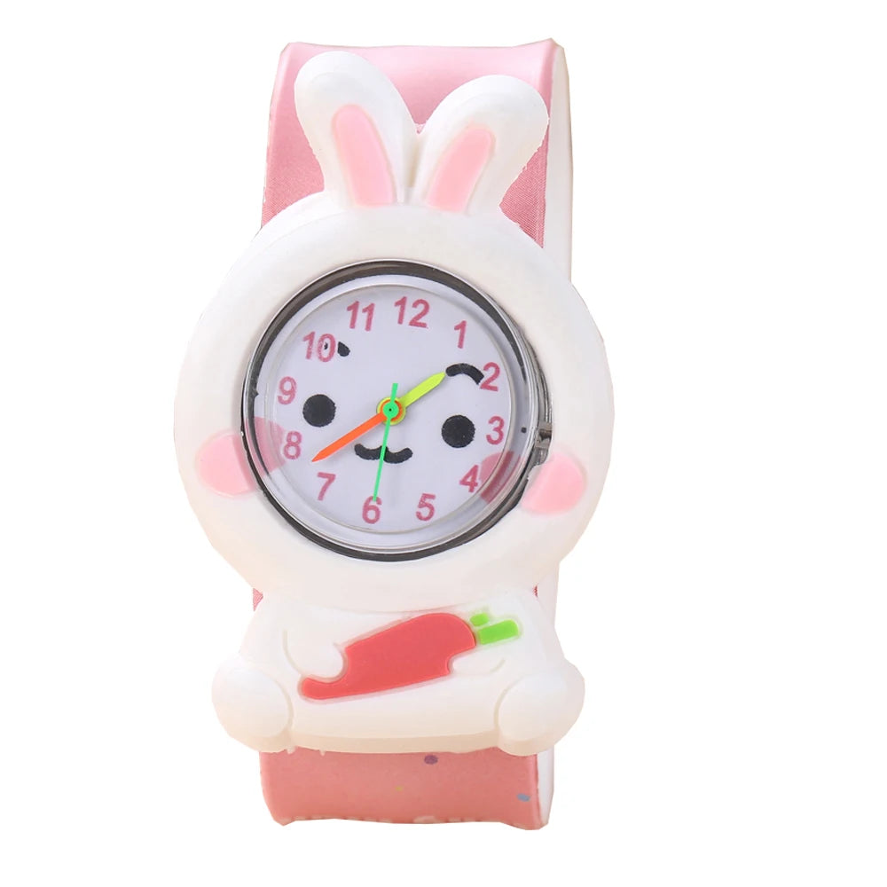 Reloj de dibujos animados 3D para niños, astronauta, aves de corral, frutas, flores, cuarzo, arcoíris, amor, pastel de cumpleaños, regalo para bebé, juguete