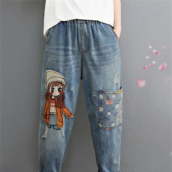 Pantalon jean exclusivo para mujer con un diseño único y atrevido para un look de todos los dias