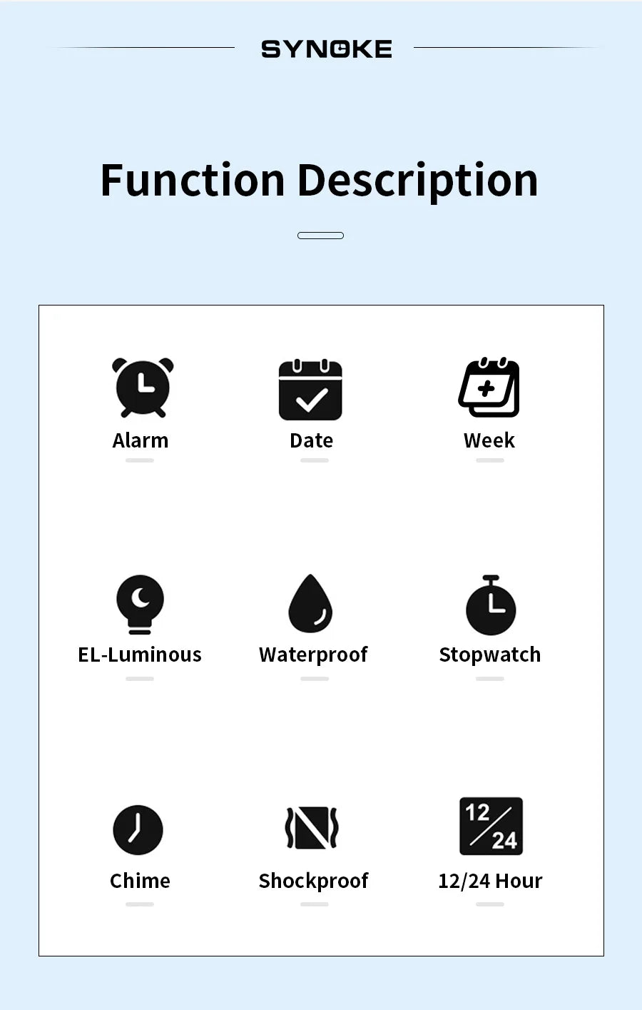 Reloj electrónico deportivo Rectangular para hombre, resistente al agua, luz nocturna de 50M, pantalla grande, despertador, estilo Retro de tendencia