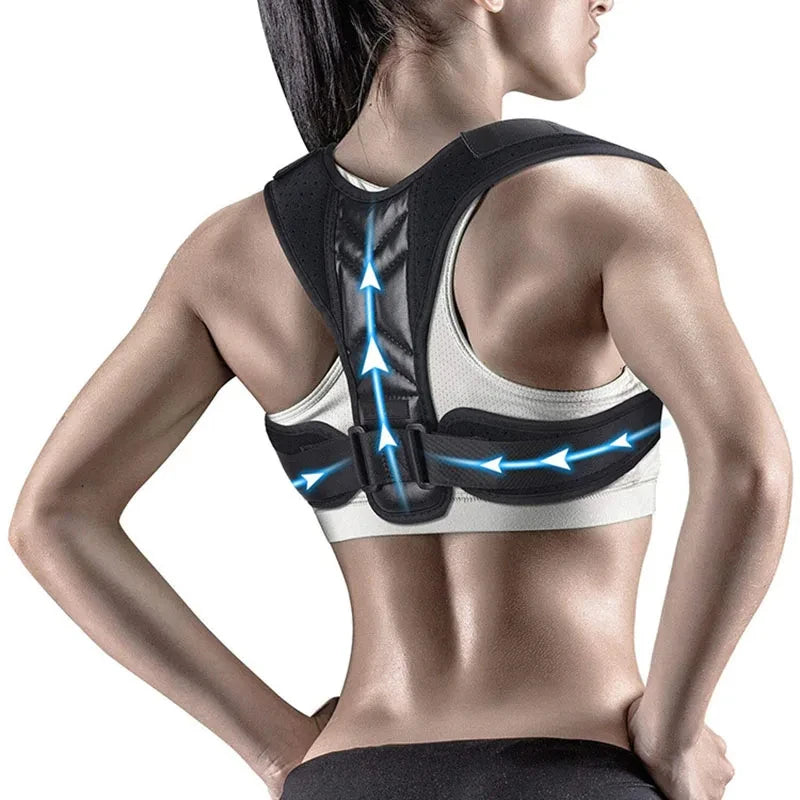 Corrector de postura para clavícula, columna vertebral, cinturón ajustable, Unisex, parte superior de la espalda, hombro, corrección de postura Lumbar