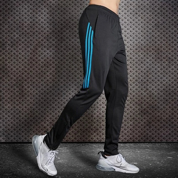 Pantalones de entrenamiento de fútbol deportivos de secado rápido para hombre con bolsillos con cremallera pantalones largos para correr y trotar