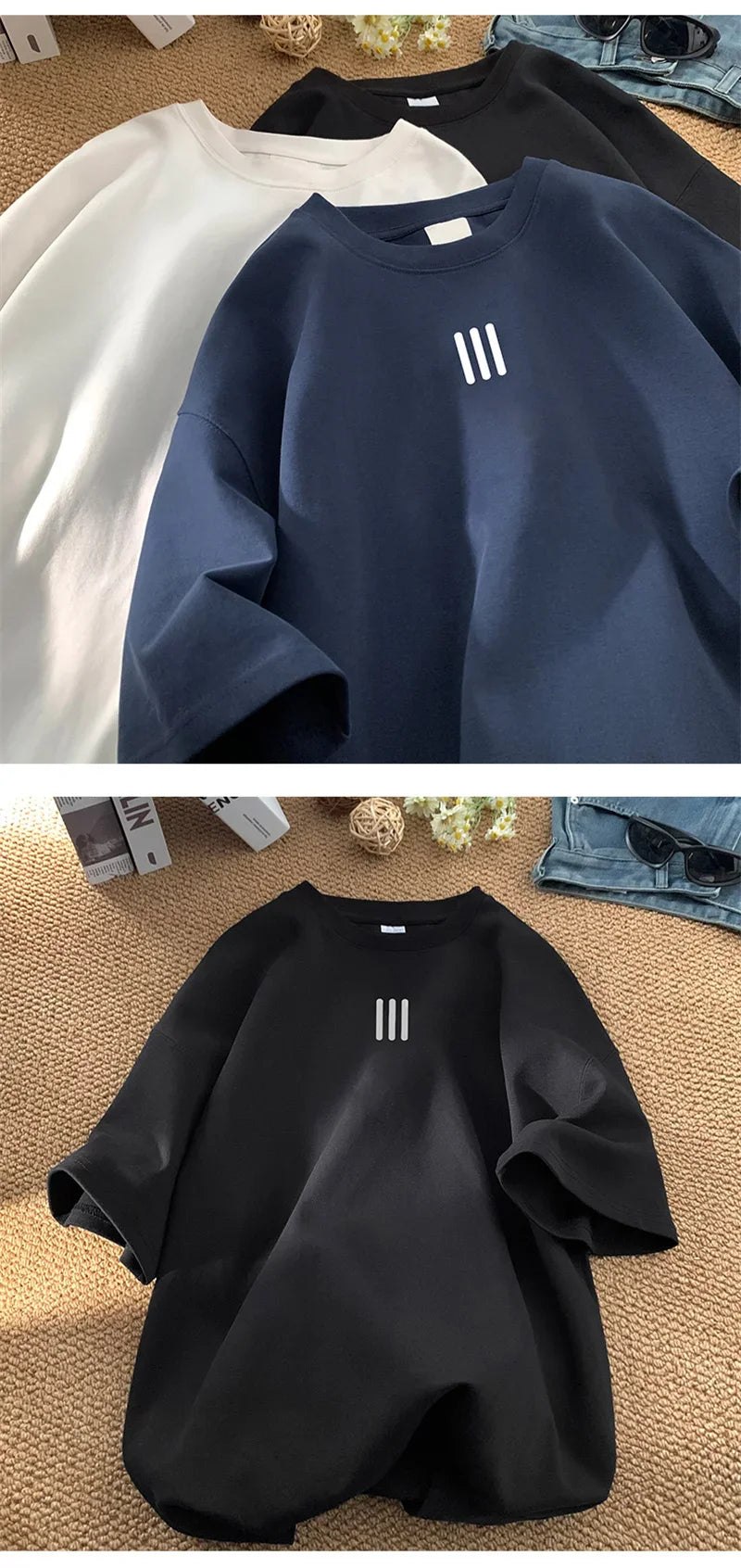 Camisetas de gran tamaño para hombre, Camiseta de algodón para hombre, camisetas con estampado de moda para hombre