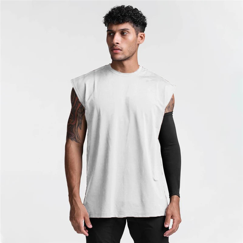 Camiseta sin mangas de ejercicio transpirable para correr y Fitness para hombre, camisetas deportivas informales sin mangas, ropa de gimnasio