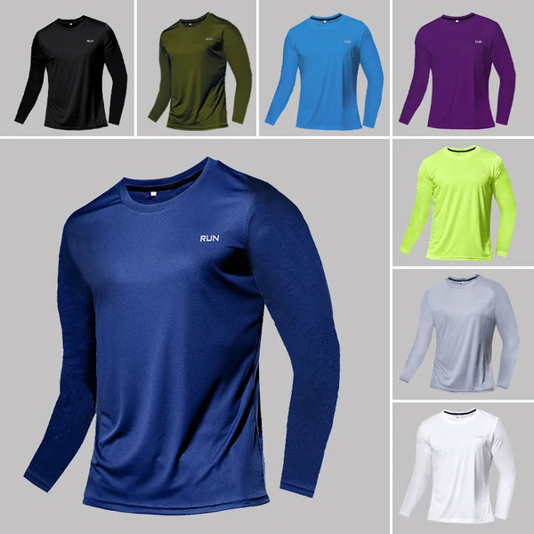 Buzo deportivo de secado rápido para hombre, camisetas de gimnasio, camiseta de entrenamiento