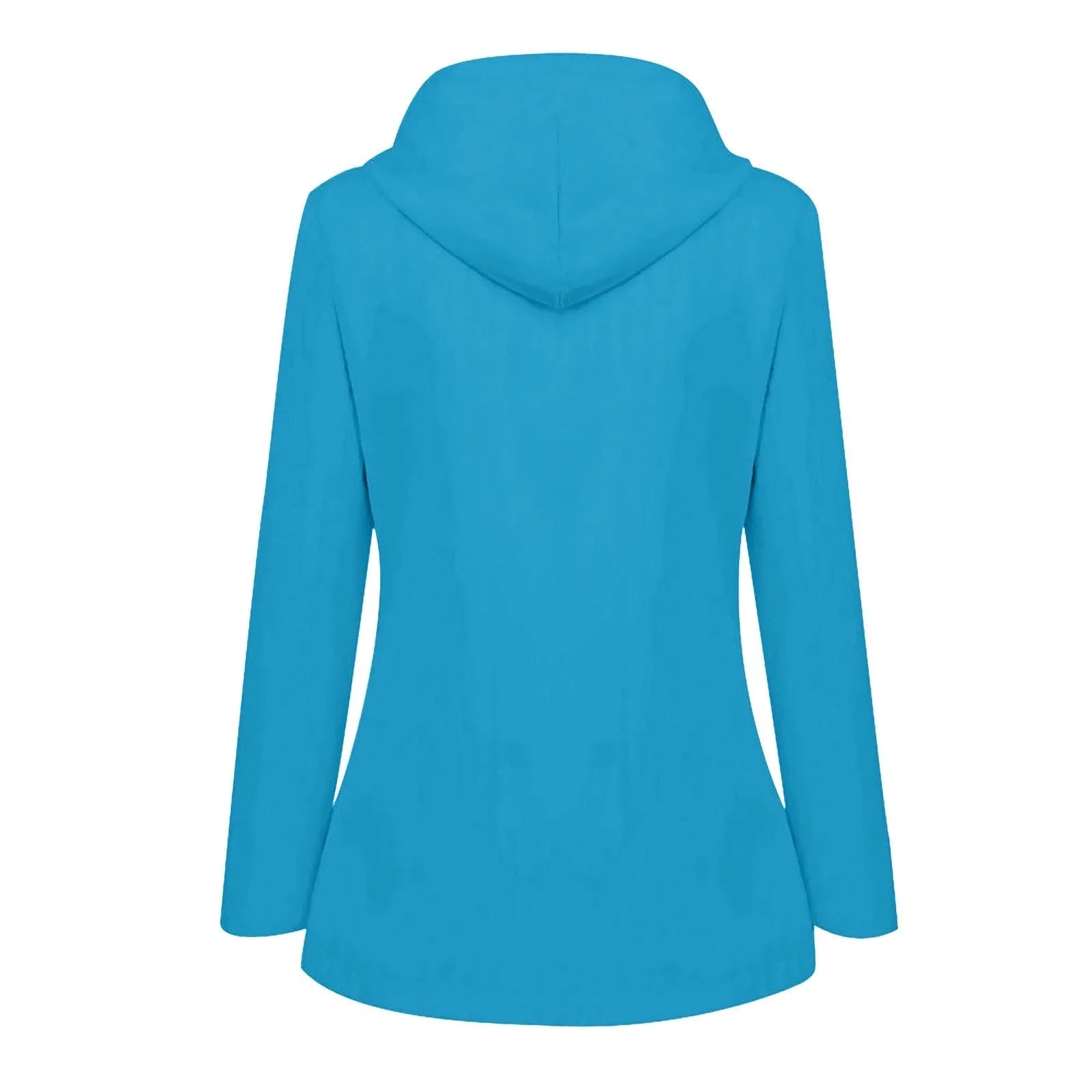 Chaqueta impermeable para mujer, gabardinas largas con capucha, cortavientos forrado, chaqueta de viaje, chaqueta de lluvia a rayas sólidas para exteriores