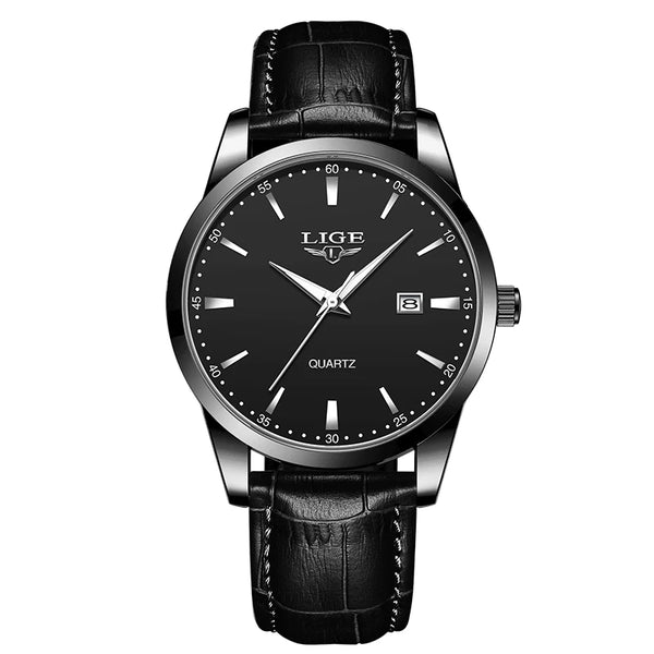 Reloj LIGE para Mujer, reloj de cuero de moda resistentes al agua para Mujer, Reloj de pulsera de lujo de marca