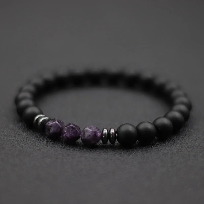 Pulsera de moda para Hombre, pulsera de piedra de ónix negro, ojos de tigre naturales irregulares, cuentas de sodalita, accesorios para Hombre