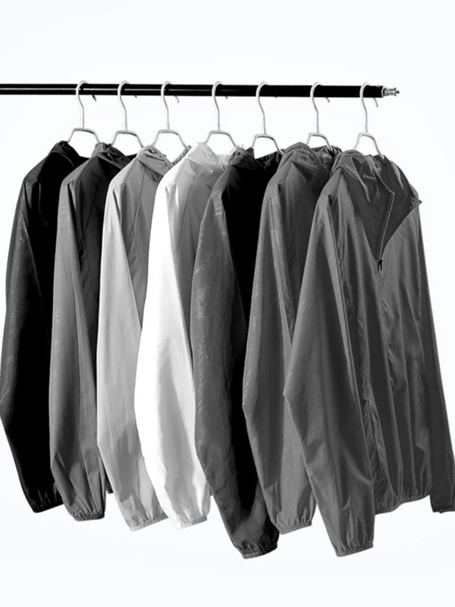 Ropa de protección solar impermeable para acampar, chaqueta fina ligera y transpirable para bicicleta, abrigo deportivo de secado rápido para hombres y mujeres, cortavientos
