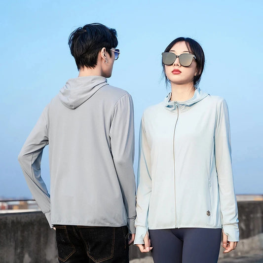 Chaqueta unisex novedad de verano UPF 50+ UV protección solar chaqueta con capucha hombres mujeres ligero senderismo al aire libre