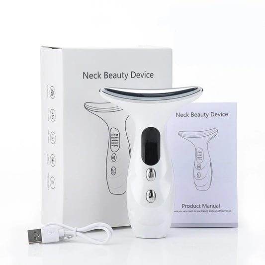 Instrumento eléctrico de belleza para el cuello, dispositivo de calefacción para el hogar, Micro corriente LED, reafirmante, levantamiento, aclara las líneas del cuello, cuidado de la piel