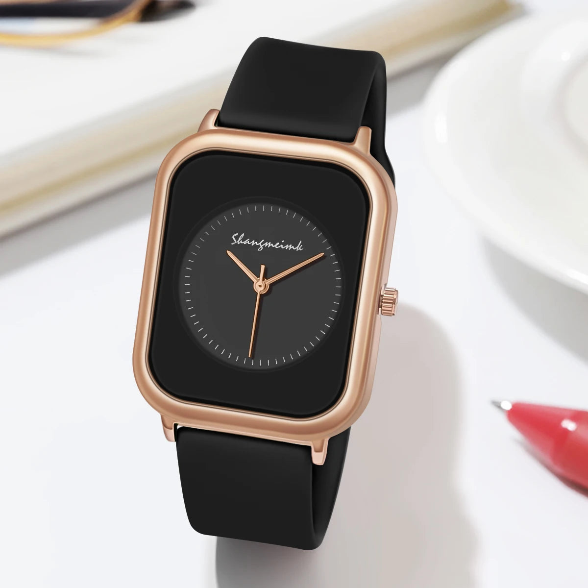 Reloj de cuarzo de silicona para mujer literal con personalidad simple y moda informal