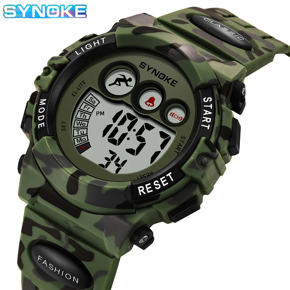 Reloj deportivo SYNOKE para estudiantes para niños, relojes electrónicos coloridos, reloj resistente al agua hasta 50M, reloj digital para niños