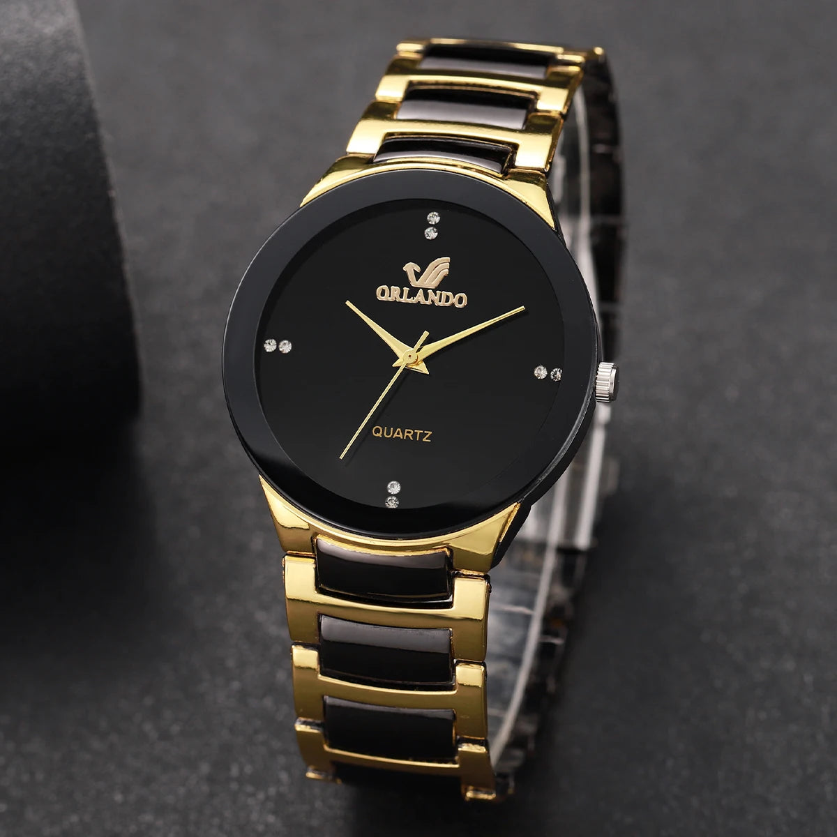Reloj de negocios para hombre Reloj de cuarzo analógico masculino con banda de acero negro a la moda