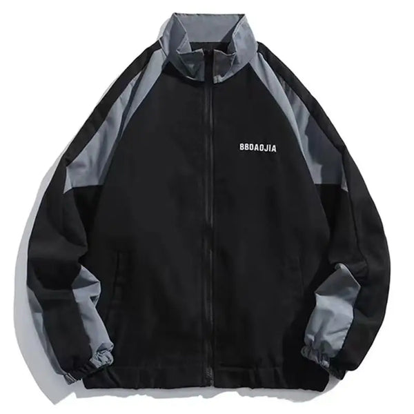 Chaqueta reflectante a rayas para hombre, ropa informal estilo Hip Hop, abrigo con cremallera, cortavientos