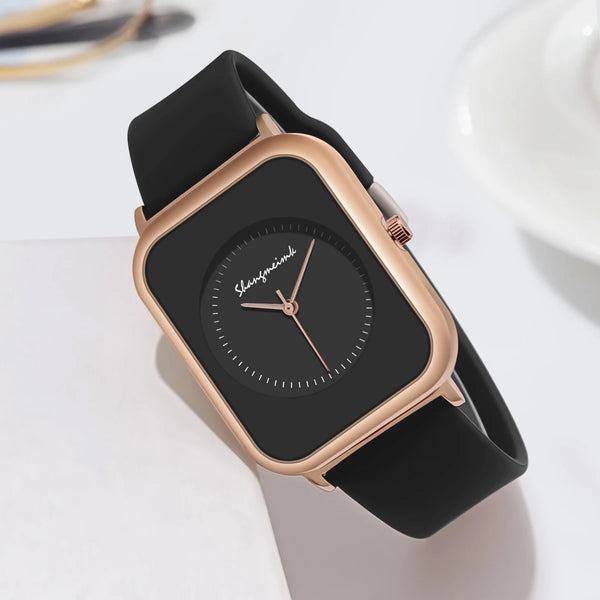 Reloj de cuarzo de silicona para mujer literal con personalidad simple y moda informal