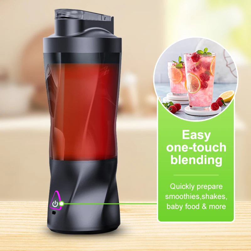 Exprimidor eléctrico portátil, mezclador de frutas frescas, 700ML, multifuncional, recargable por USB, batidos, licuadora, taza mezcladora para exteriores