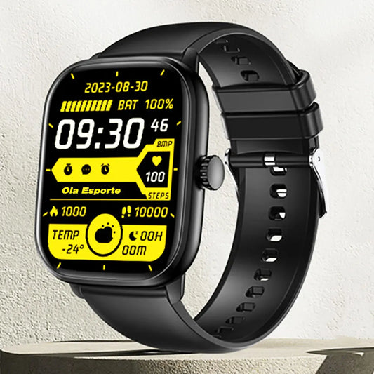 Reloj inteligente con Bluetooth, llamadas, música, relojes inteligentes para hombres, pantalla completamente táctil de 2,01 ", rastreador de Fitness, reloj inteligente resistente al agua