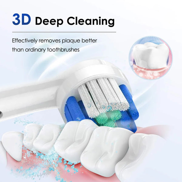 Cepillo de dientes eléctrico inteligente con sincronización giratoria, cepillo de dientes giratorio recargable con 4 cabezales, 5 modos de ajuste, blanqueamiento dental, coche Oral