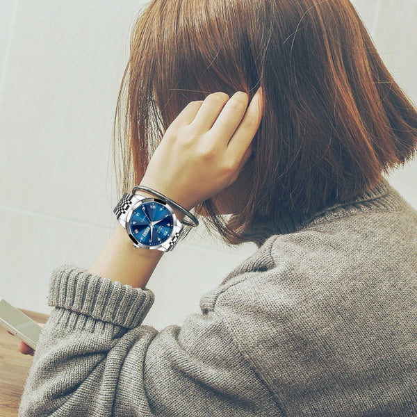 Reloj de pulsera LIGE de cuarzo a la moda, reloj resistente al agua de lujo de marca elegante