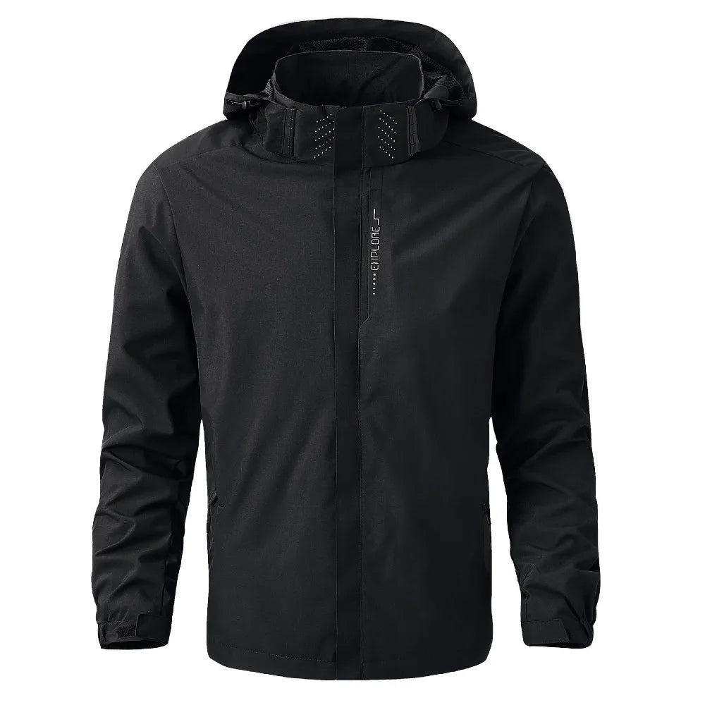 Chaqueta impermeable para hombre, impermeable exterior ligero con capucha para exteriores, chaqueta a prueba de viento para senderismo, chaquetas para escalar al aire libre