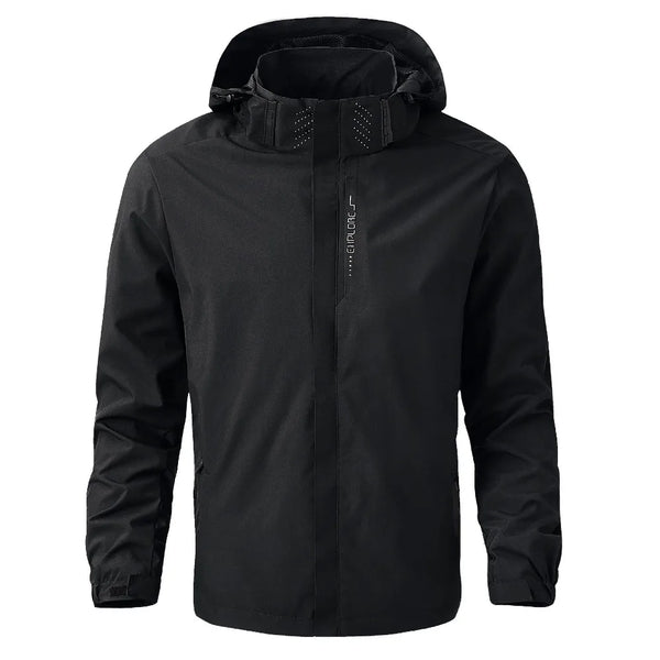Chaqueta impermeable para hombre, impermeable exterior ligero con capucha para exteriores, chaqueta a prueba de viento para senderismo, chaquetas para escalar al aire libre