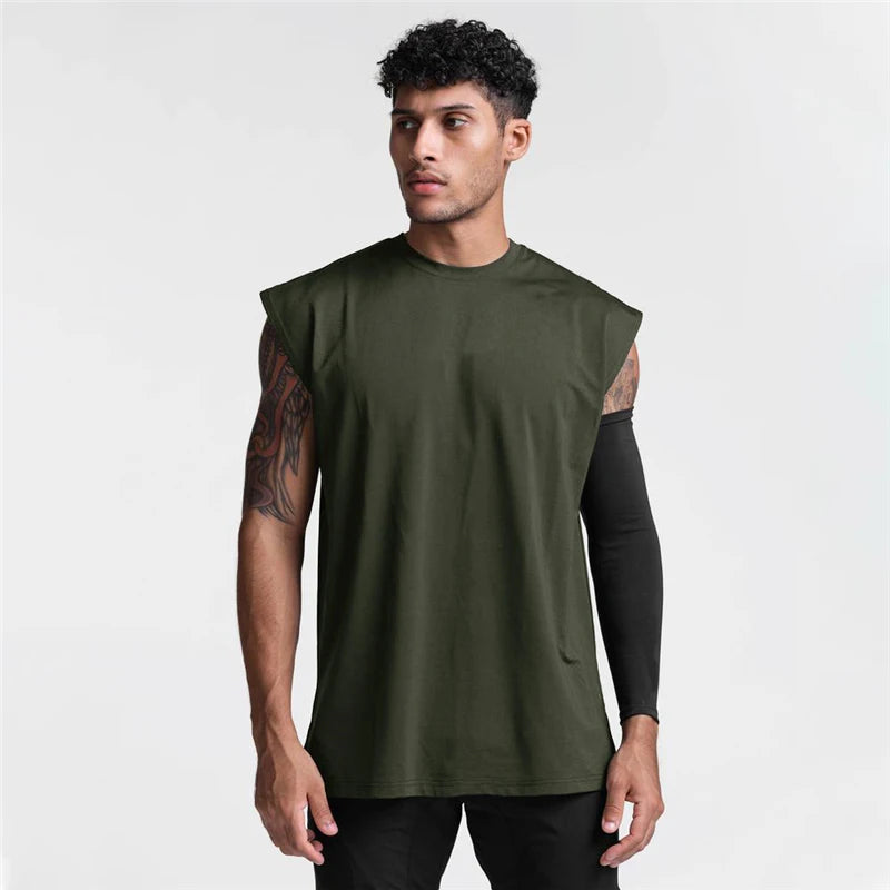Camiseta sin mangas de ejercicio transpirable para correr y Fitness para hombre, camisetas deportivas informales sin mangas, ropa de gimnasio