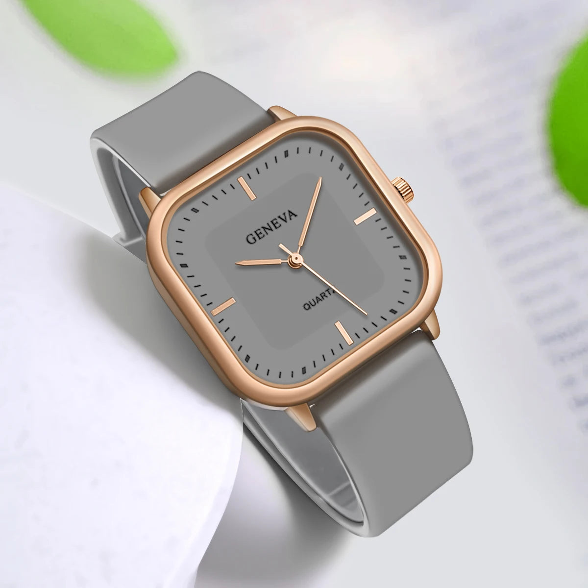 Reloj de silicona de cuarzo cuadrado Simple elegante informal para mujer a la moda regalo para hombres y mujeres